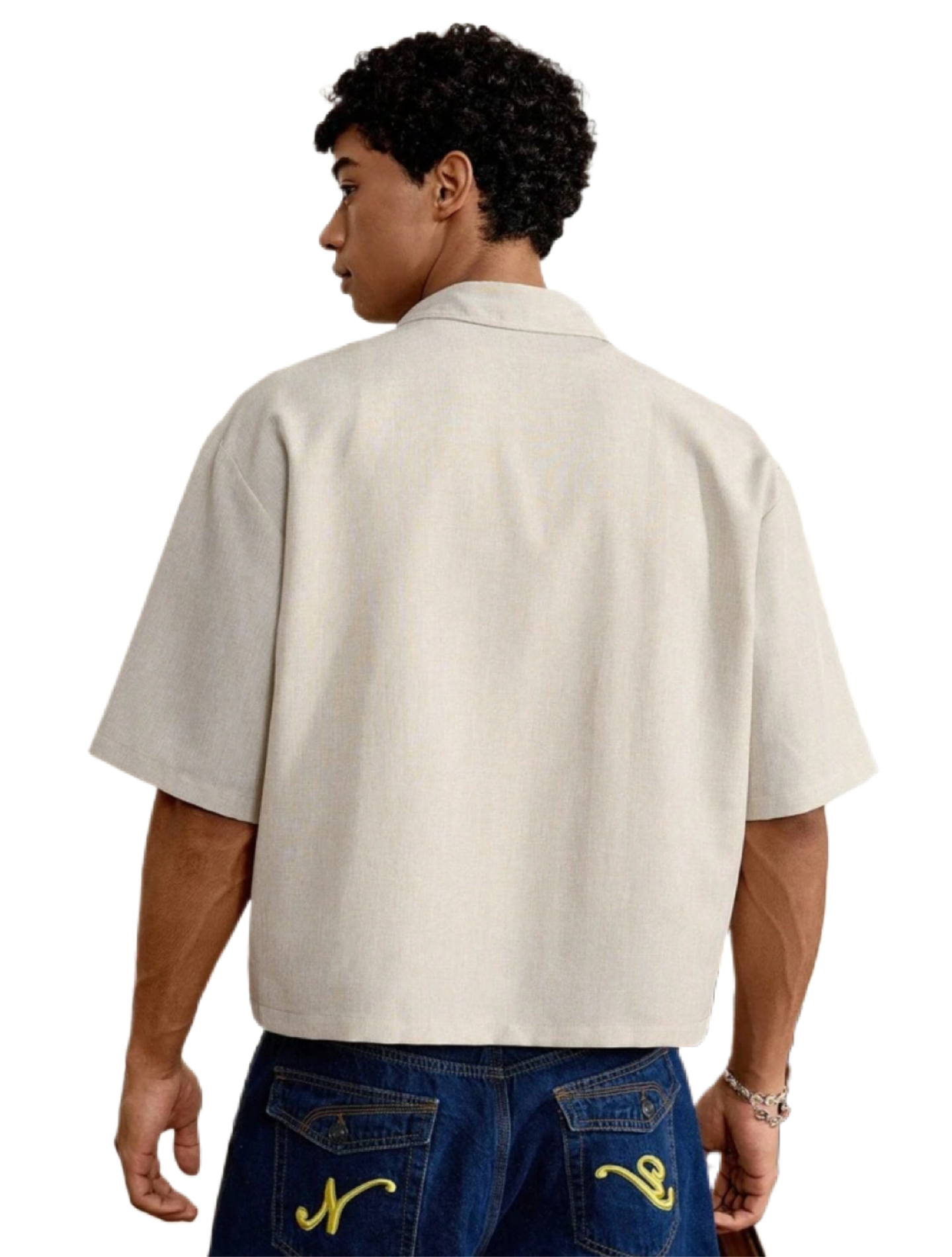 Men's Roman Portrait Print Short Sleeve Casual Shirt