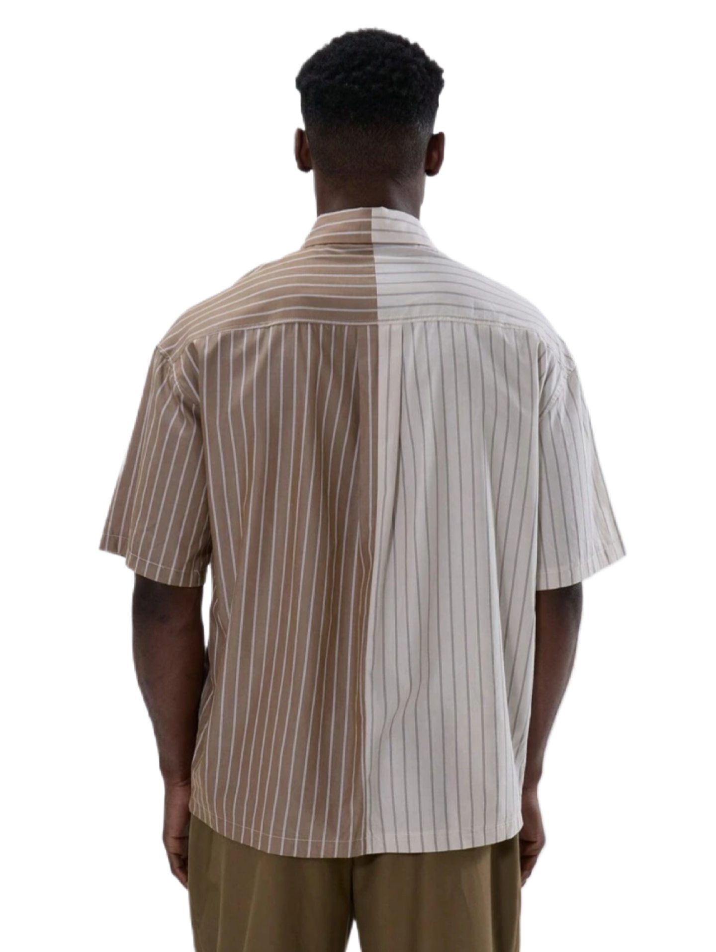 Musero Button Up Short Sleeve Striped Shirt