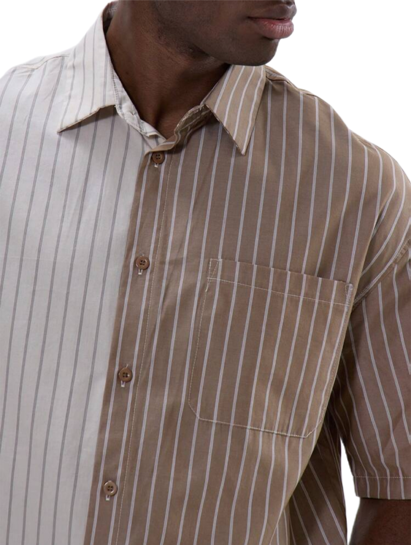 Musero Button Up Short Sleeve Striped Shirt