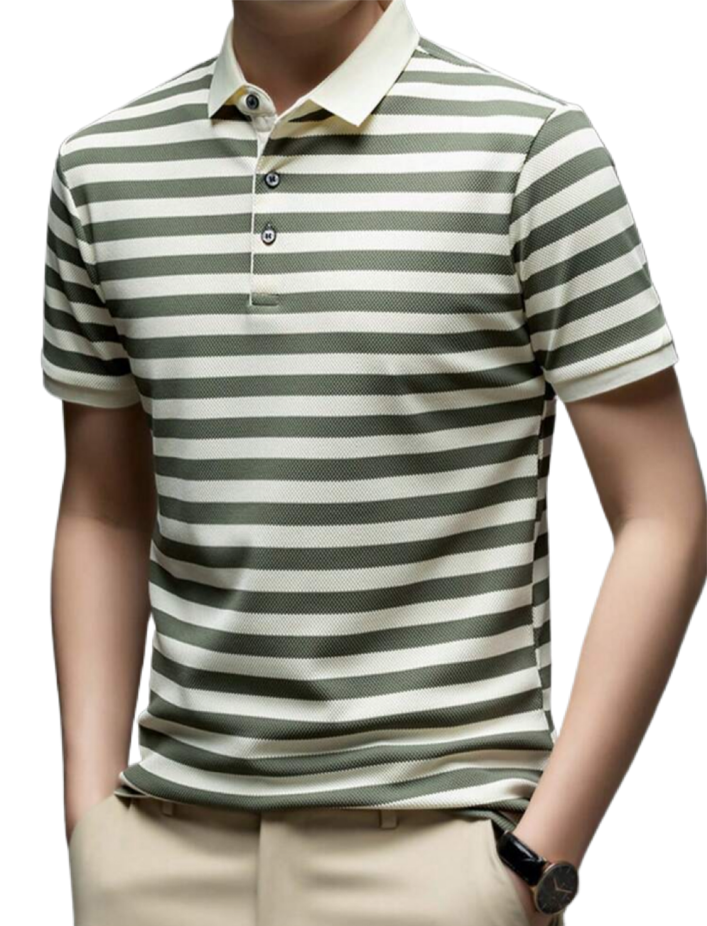 Knit Men’s Stripped Polo Shirt