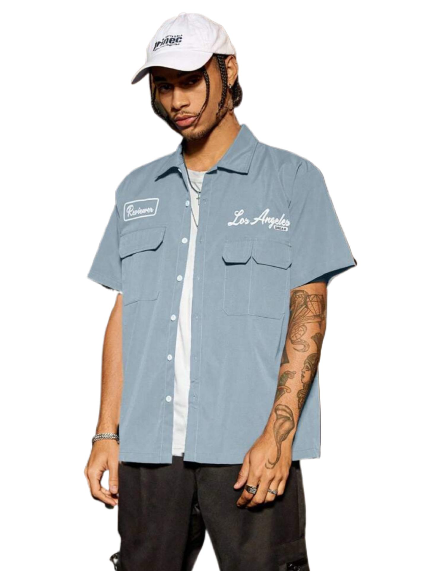 Men’s Loose Fit Streetrush Casual Multi Pocket Shirt
