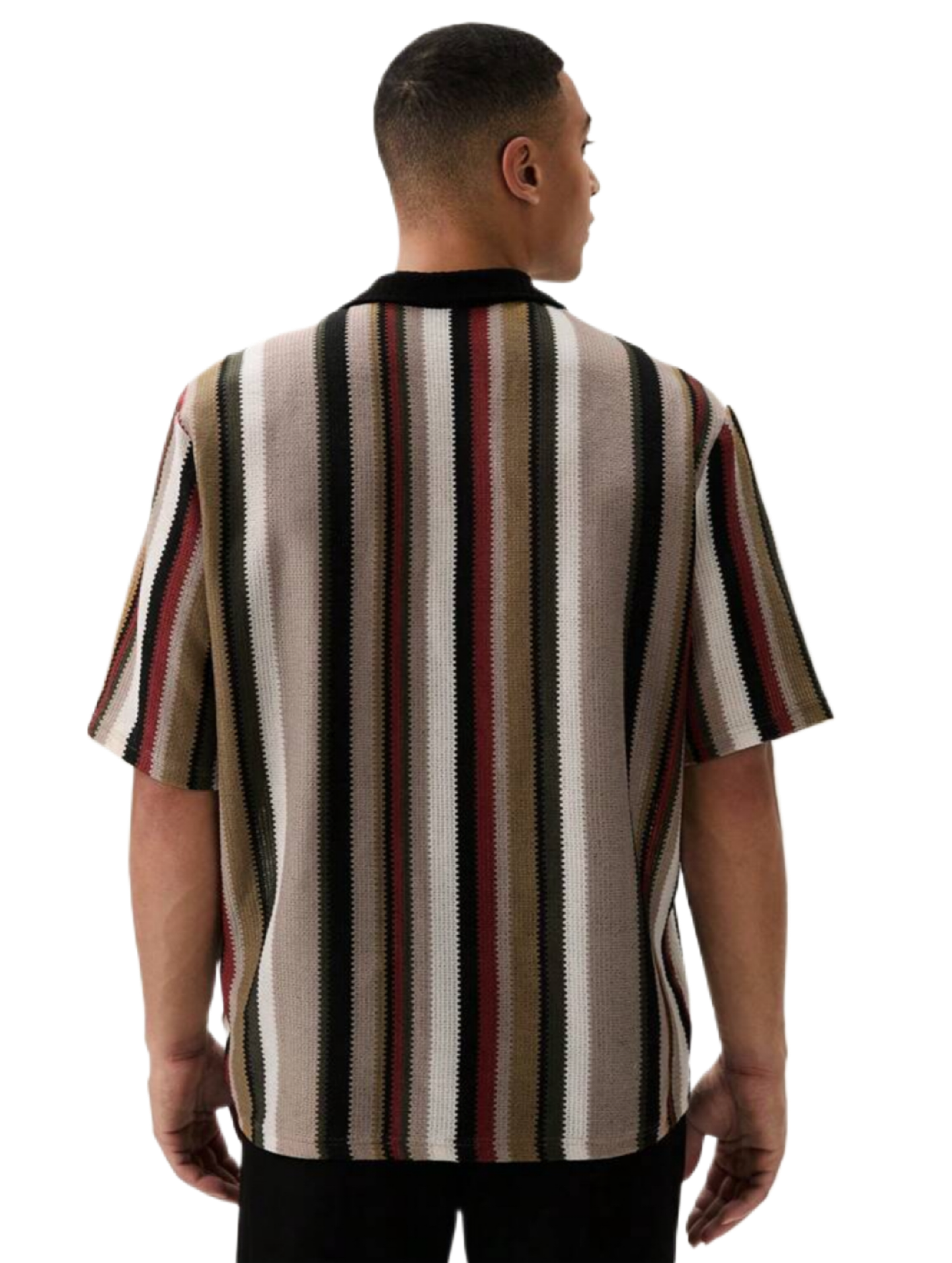Men’s Loose Striped Short Sleeve Shirt