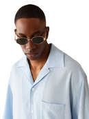 Boxy Fit Textured Short Sleeve Button-Down Casual Shirt Relaxed Style