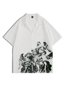 Men’s Simple Printed Short Sleeve Casual Shirt