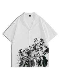 Men’s Simple Printed Short Sleeve Casual Shirt