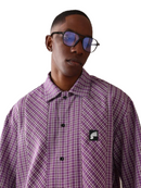 Designer Panel Cut Button Front Shirt Short Sleeve Oversized Urban Fashion SUMWON