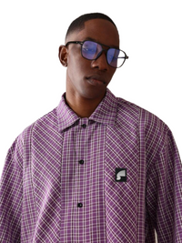 Designer Panel Cut Button Front Shirt Short Sleeve Oversized Urban Fashion SUMWON