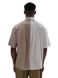 Musero Button Up Short Sleeve Striped Shirt