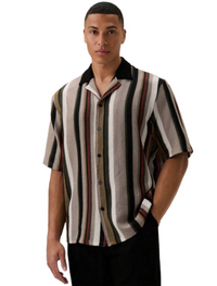 Men’s Loose Striped Short Sleeve Shirt