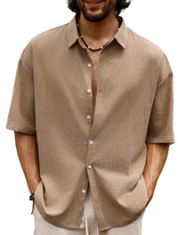 Men’s Solid Color Short Sleeve Shirt