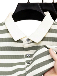 Knit Men’s Stripped Polo Shirt