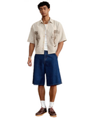 Men's Roman Portrait Print Short Sleeve Casual Shirt
