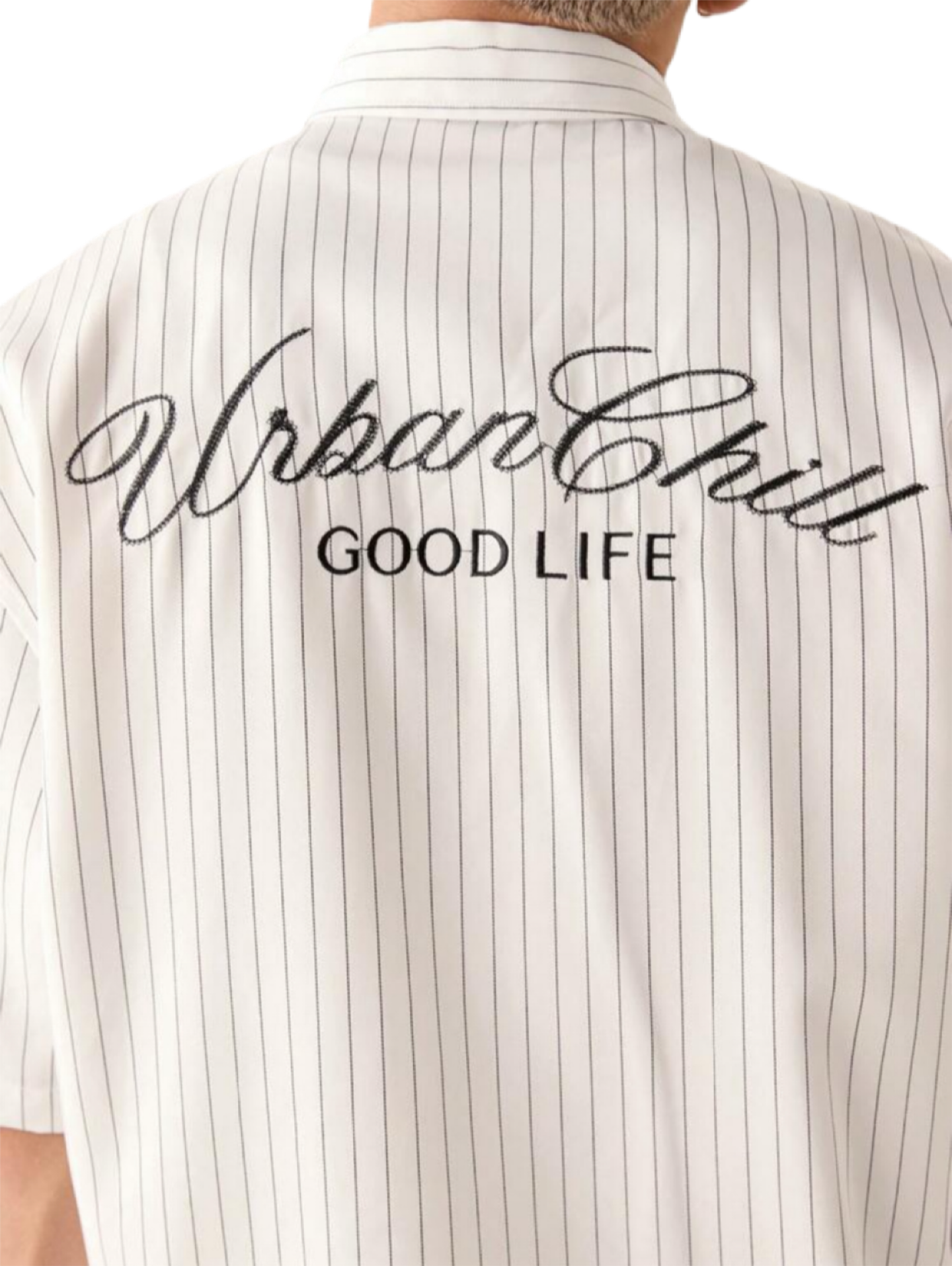 Men's Casual Loose Short Sleeve Stripe Woven Shirt