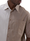 Musero Button Up Short Sleeve Striped Shirt