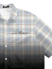 Manfinity Striped Plaid Pattern Fashion Streetwear Men's Standard Fit Short Sleeve Shirt