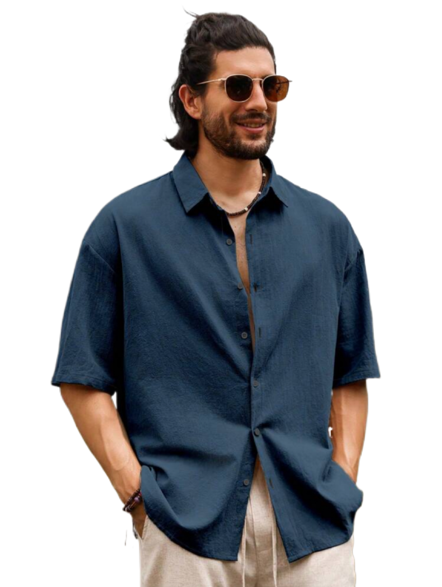 Men’s Solid Color Short Sleeve Shirt