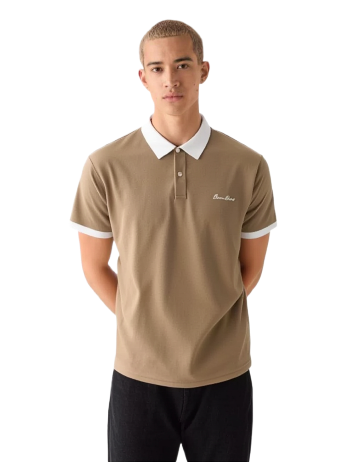 Men Trim Polo Shirt, Half Button