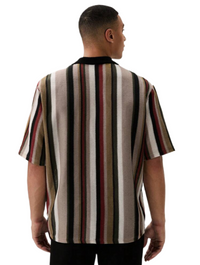 Men’s Loose Striped Short Sleeve Shirt