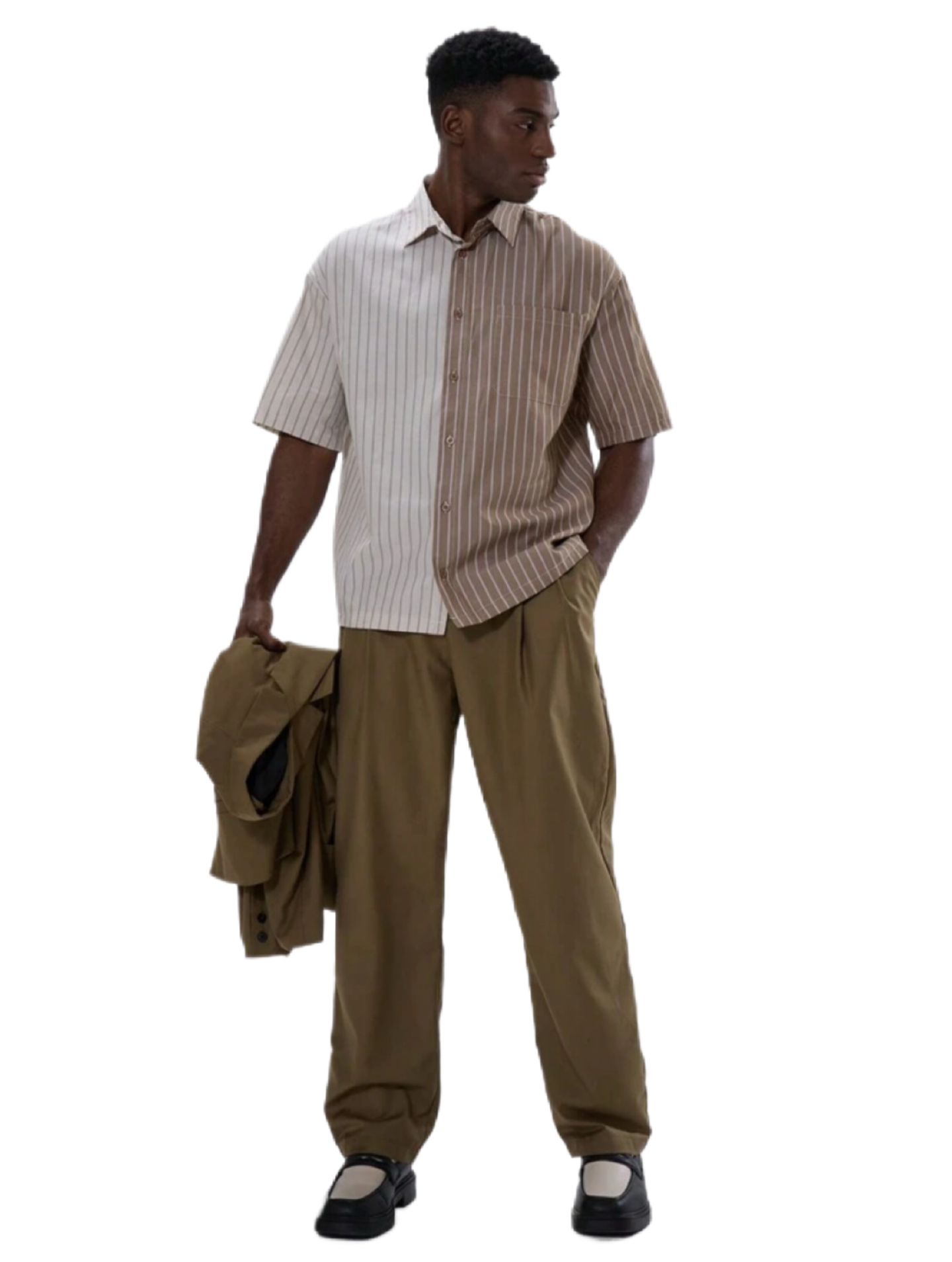 Musero Button Up Short Sleeve Striped Shirt