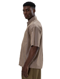 Musero Button Up Short Sleeve Striped Shirt