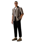 Men’s Loose Striped Short Sleeve Shirt