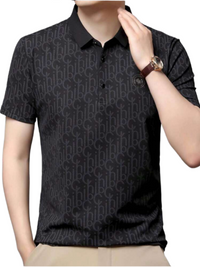 Men's Summer Waffle Pattern Business Casual Wear Polo Shirt