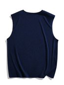 Men's Casual Letter & Heart Print Round Neck Tank Top