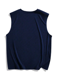 Men's Casual Letter & Heart Print Round Neck Tank Top