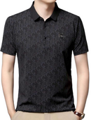 Men's Summer Waffle Pattern Business Casual Wear Polo Shirt