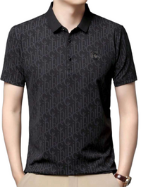 Men's Summer Waffle Pattern Business Casual Wear Polo Shirt