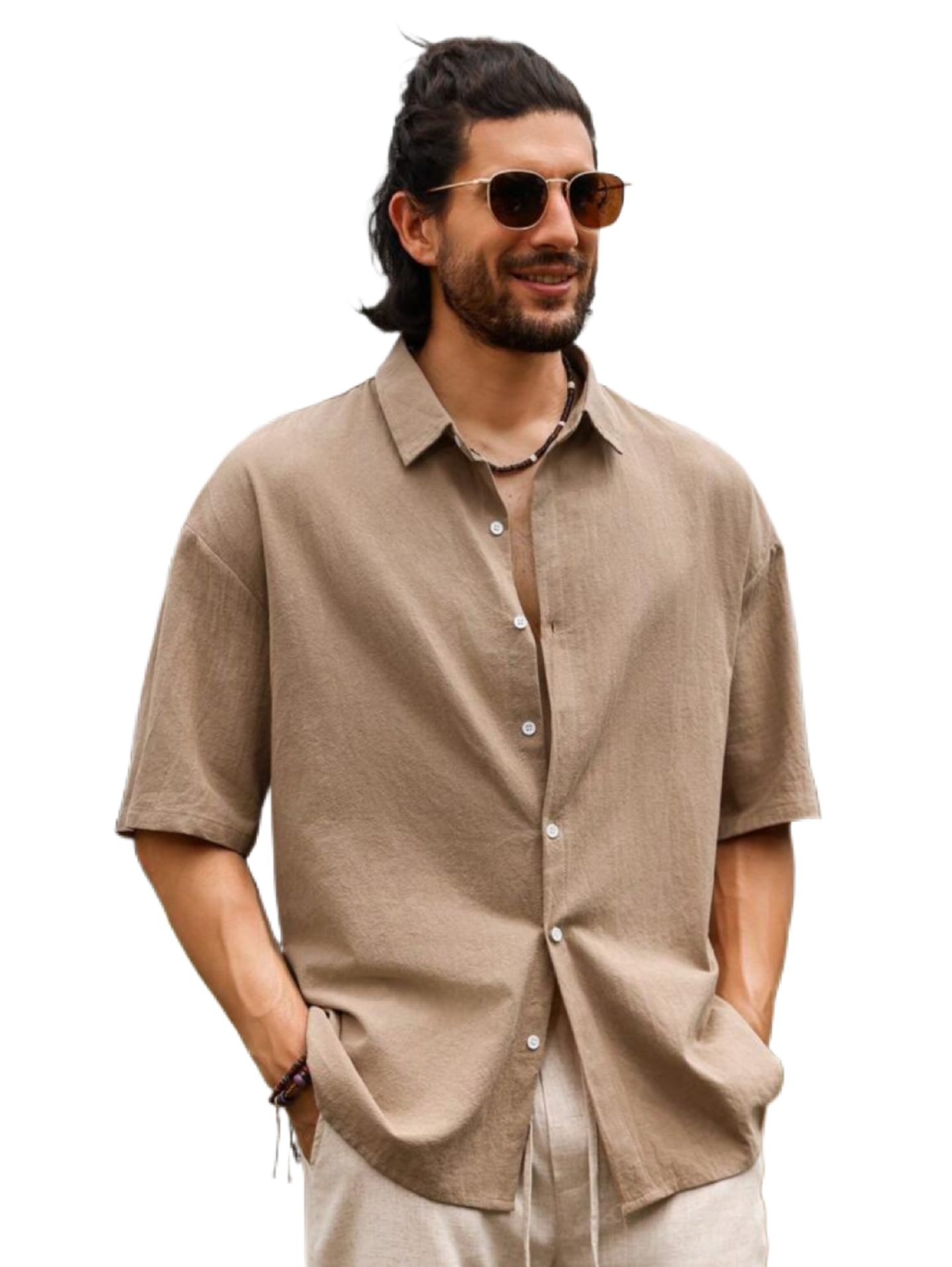 Men’s Solid Color Short Sleeve Shirt