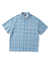 Men's Streetrush Plaid Single Breasted Short Sleeve Casual Shirt