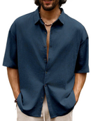 Men’s Solid Color Short Sleeve Shirt