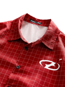 AXEPEAK Men's Loose Fit Short Sleeve Woven Red Shirt