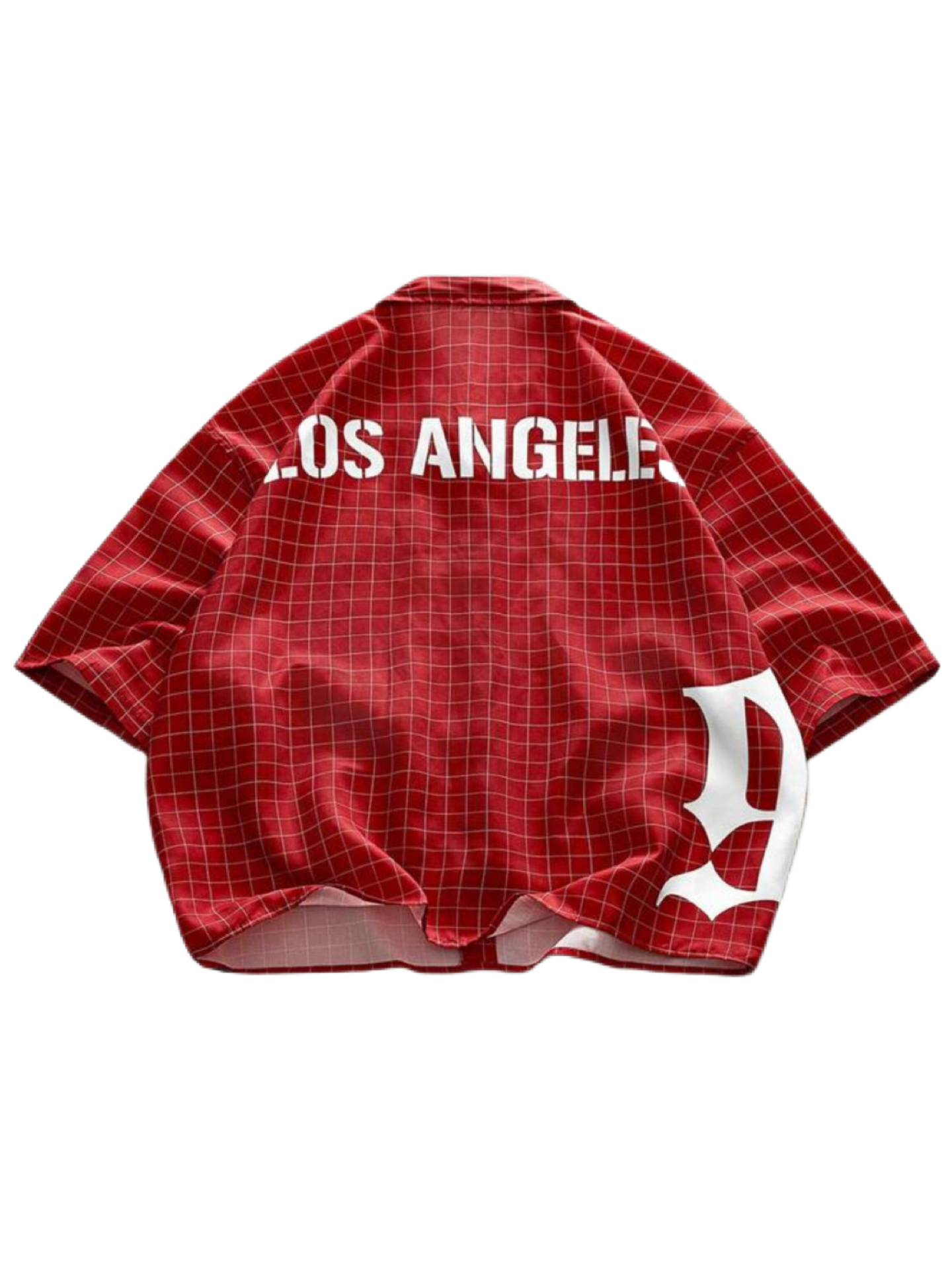 AXEPEAK Men's Loose Fit Short Sleeve Woven Red Shirt