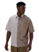 Musero Button Up Short Sleeve Striped Shirt