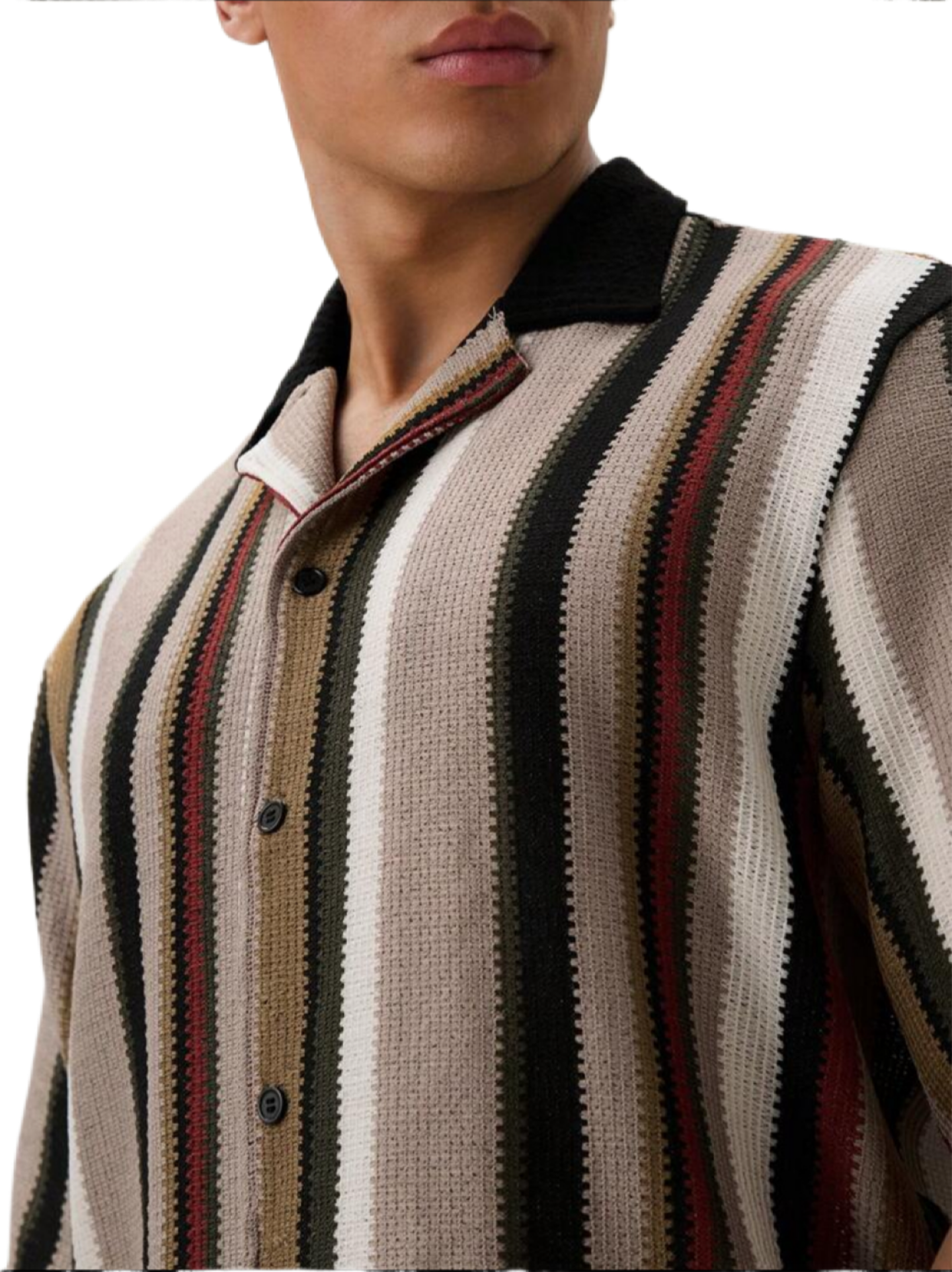 Men’s Loose Striped Short Sleeve Shirt